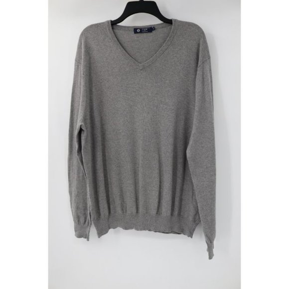 J. Crew Other - J Crew sweater Mens XL V Neck Long Sleeve Knit Cotton Cashmere Gray pullover